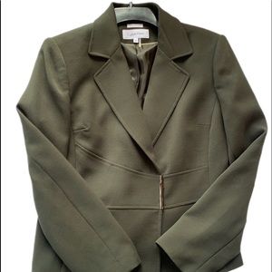 Calvin Klein Women’s Skirt Suit Size 12 Deep Olive Green color